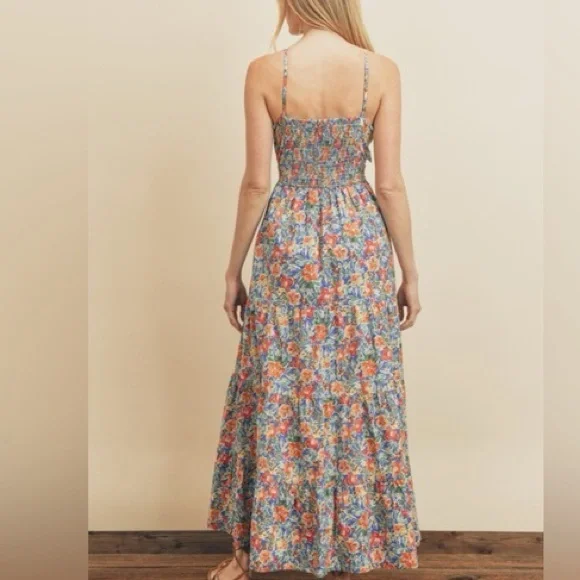 Dress Forum Floral Tie-Front Midi Dress Sz L
